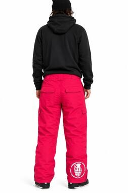 1990s Grenade Snowboard Ski Pants Red Cargo Insulated Snow Pants Medium